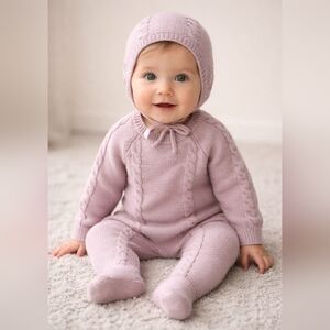 COCO Blanc 12M Sweater Romper Soft Pink